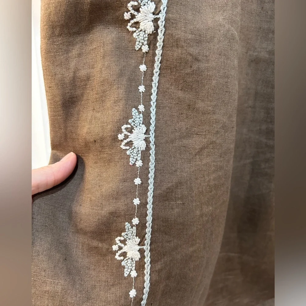 Johnny Was 100% Linen Heavily Embroidered Rustic Boho Tunic Top Sz s - Picture 7 of 12